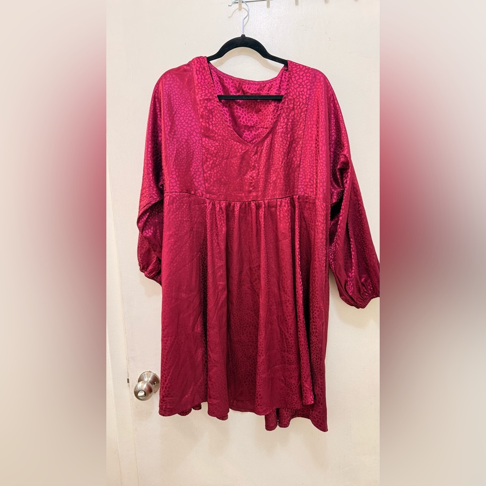 Umgee Women's High Low Dress in Deep burgundy
